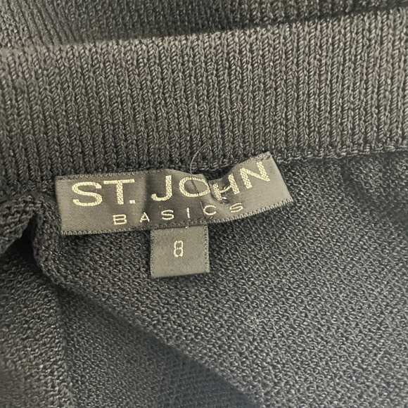 St John Skirt Black Knit Basics Retro Vintage 90s Size 8 Pencil Style - Picture 7 of 7